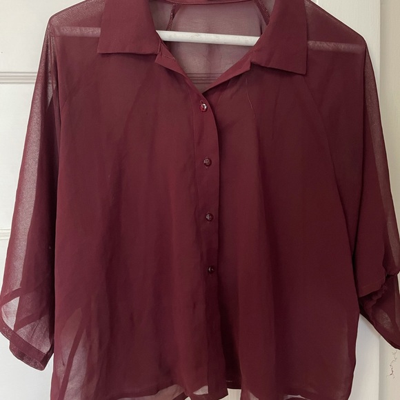 Sheer button up tee - Picture 3 of 3